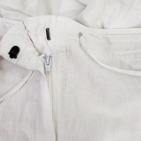 J Jill Womens Pants Size 26 White Linen Blend Drawstring Elastic Waist Pockets - Picture 10 of 14